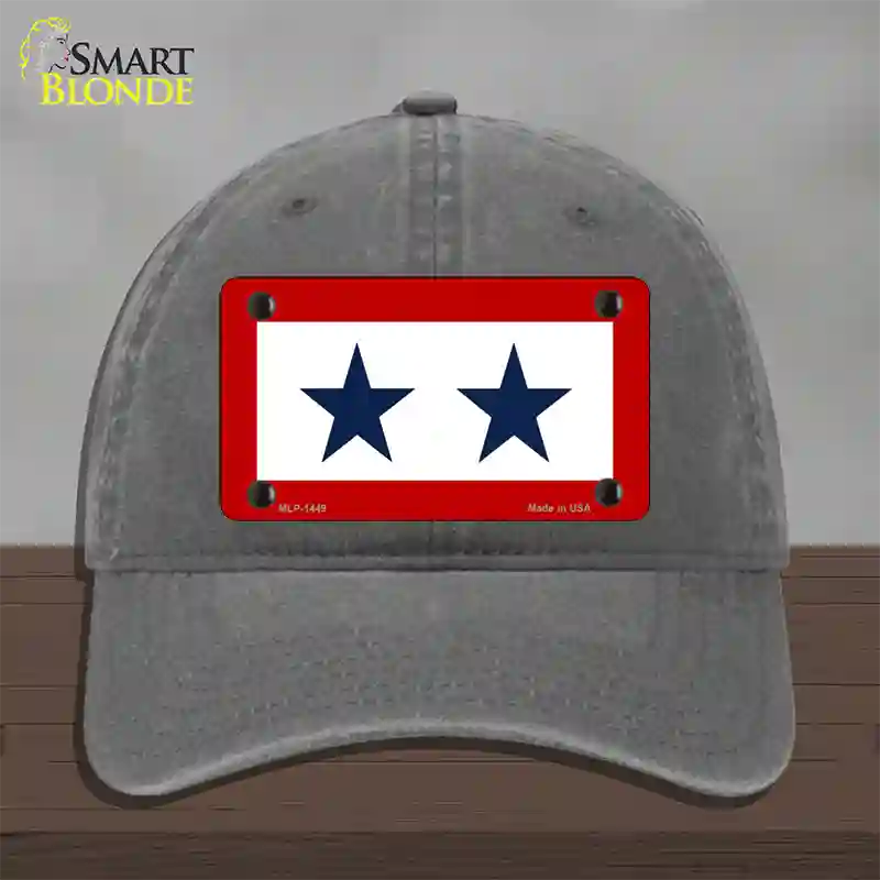 Blue Star Two Novelty License Plate Hat Unconstructed Cotton / Charcoal