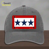 Blue Star Three Novelty License Plate Hat Unconstructed Cotton / Charcoal