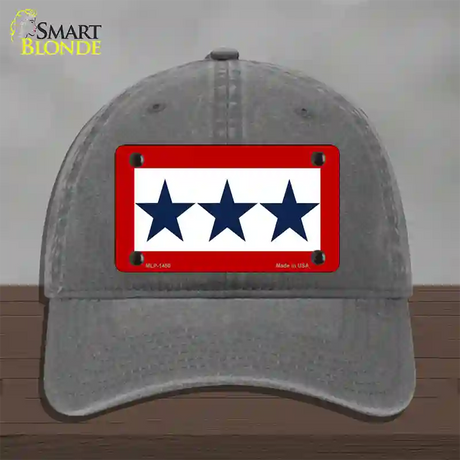 Blue Star Three Novelty License Plate Hat Unconstructed Cotton / Charcoal