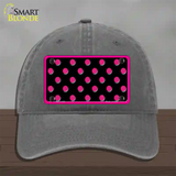 Pink Black Polka Dot Novelty License Plate Hat Unconstructed Cotton / Charcoal