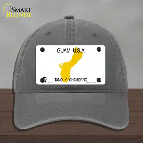 Guam State Novelty License Plate Hat Unconstructed Cotton / Charcoal