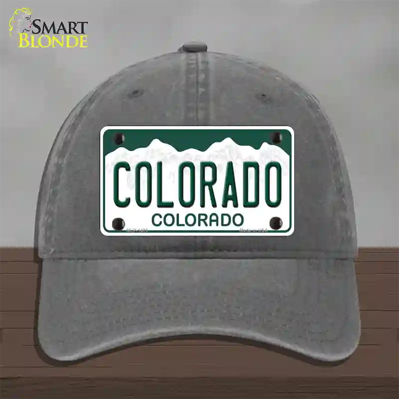 Colorado State Novelty License Plate Hat Unconstructed Cotton / Charcoal