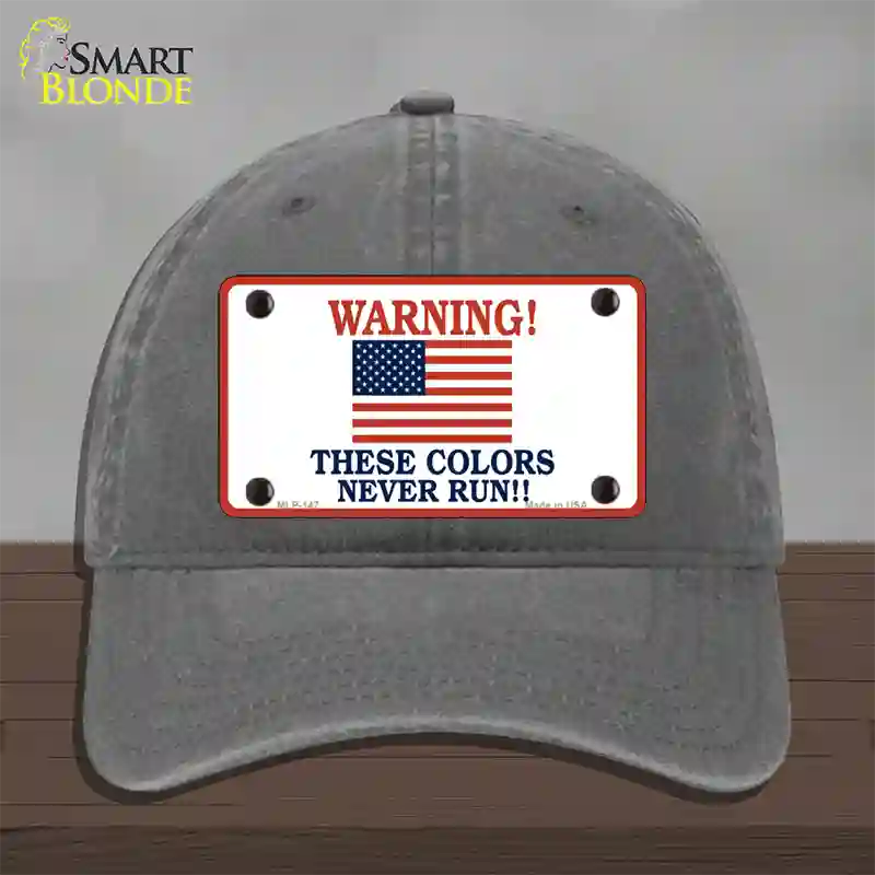 These Colors Never Run Novelty License Plate Hat Unconstructed Cotton / Charcoal