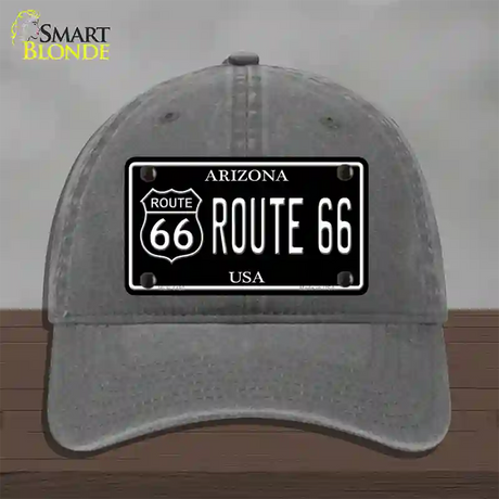 Route 66 Arizona Black Novelty License Plate Hat Unconstructed Cotton / Charcoal