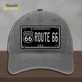 Route 66 California Black Novelty License Plate Hat Unconstructed Cotton / Charcoal