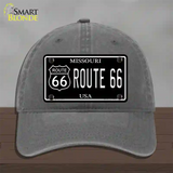 Route 66 Missouri Black Novelty License Plate Hat Unconstructed Cotton / Charcoal