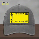 American Samoa Novelty License Plate Hat Unconstructed Cotton / Charcoal