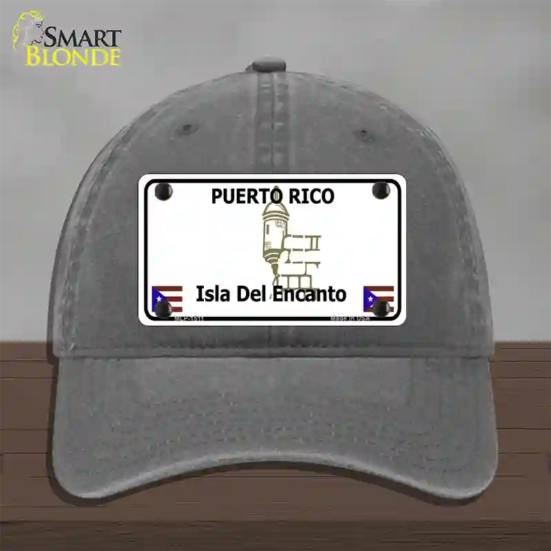 Puerto Rico Novelty License Plate Hat Unconstructed Cotton / Charcoal