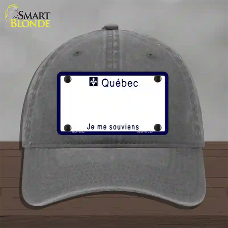 Quebec Novelty License Plate Hat Unconstructed Cotton / Charcoal