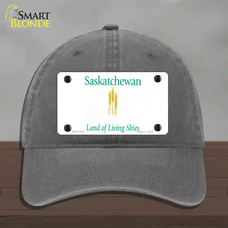 Saskatchewan Novelty License Plate Hat Unconstructed Cotton / Charcoal