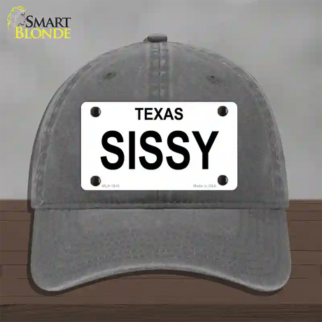 SISSY Novelty License Plate Hat Unconstructed Cotton / Charcoal