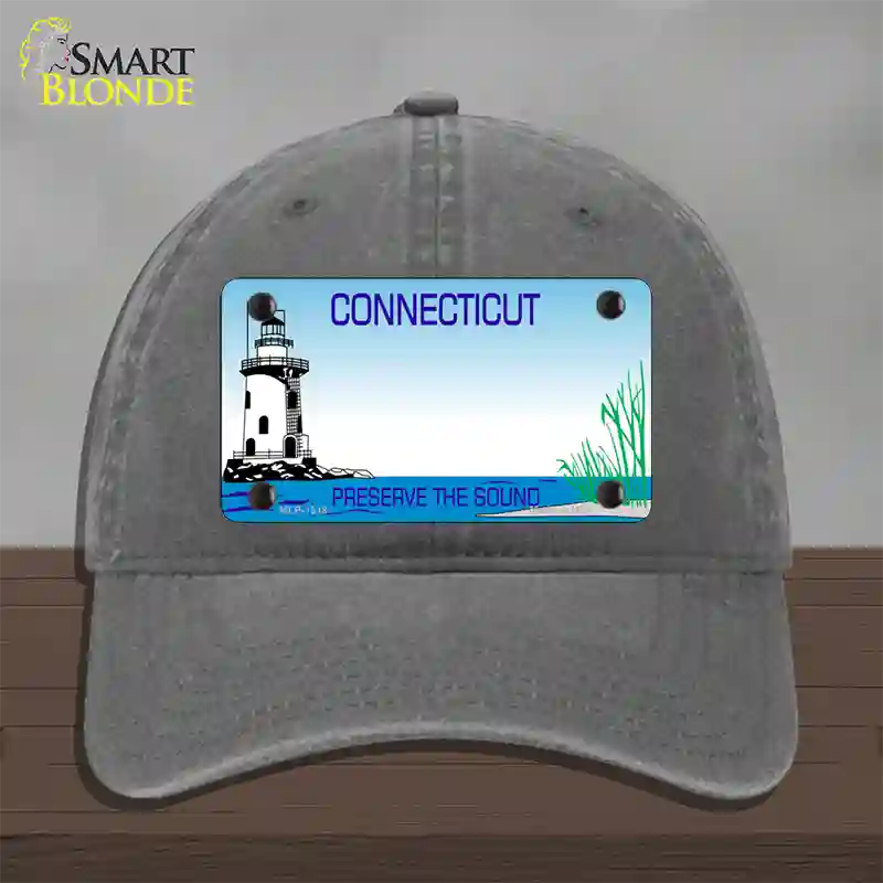 Connecticut Preserve State Blank Novelty License Plate Hat Unconstructed Cotton / Charcoal