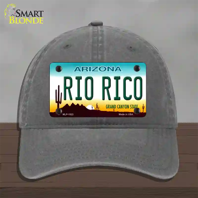 Rio Rico Arizona Novelty License Plate Hat Unconstructed Cotton / Charcoal