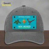 Green Chili & Road Runner New Mexico Novelty License Plate Hat Unconstructed Cotton / Charcoal