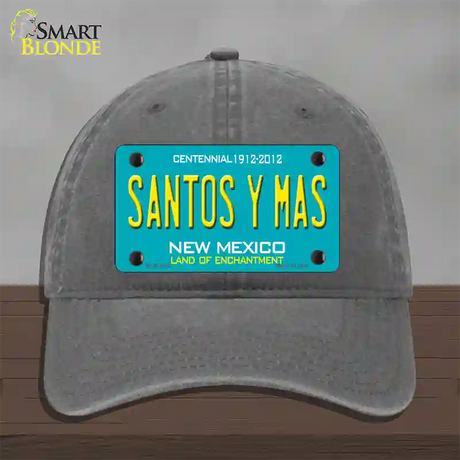 New Mexico Santos Y Mas Novelty License Plate Hat Unconstructed Cotton / Charcoal