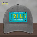 I Ski Taos New Mexico Novelty License Plate Hat Unconstructed Cotton / Charcoal