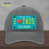 I Love Taos New Mexico Novelty License Plate Hat Unconstructed Cotton / Charcoal