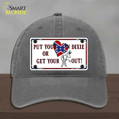 Heart In Dixie Novelty License Plate Hat Unconstructed Cotton / Charcoal