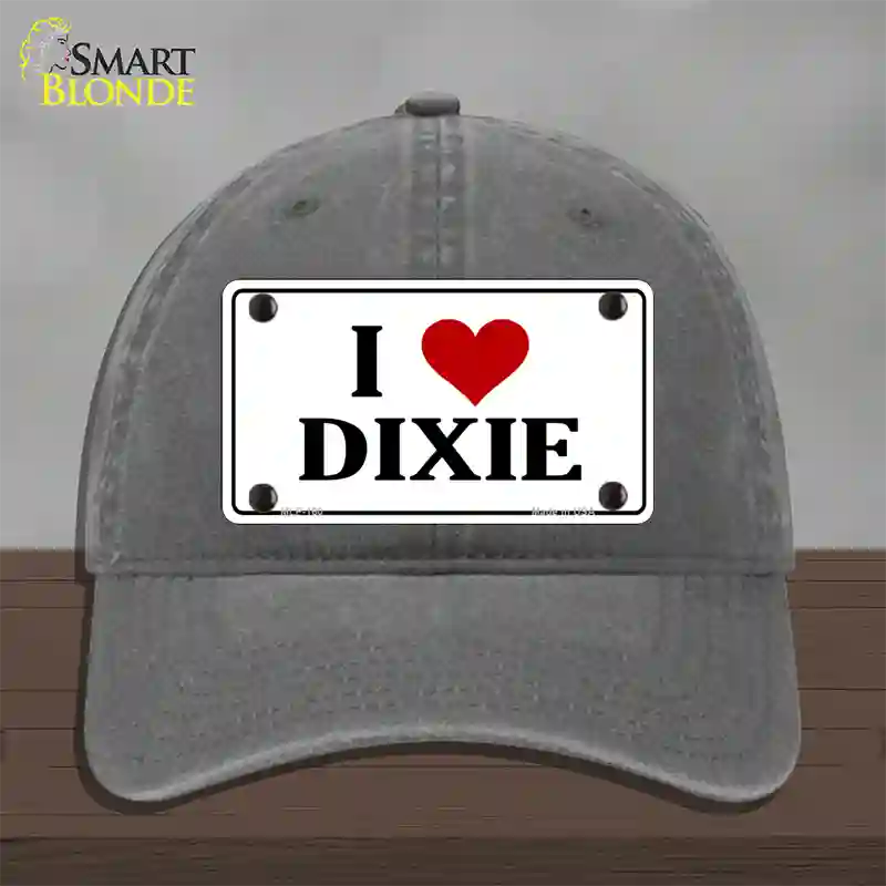 I Love Dixie Novelty License Plate Hat Unconstructed Cotton / Charcoal