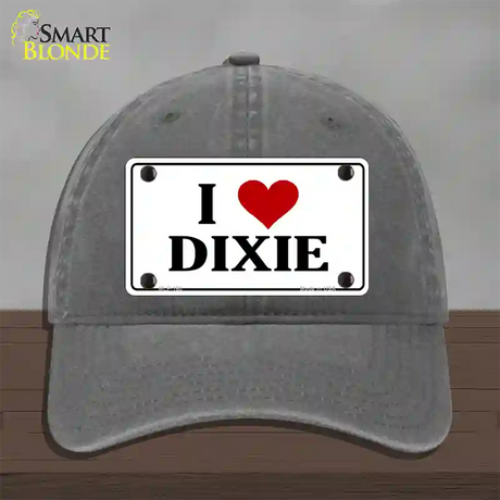 I Love Dixie Novelty License Plate Hat Unconstructed Cotton / Charcoal