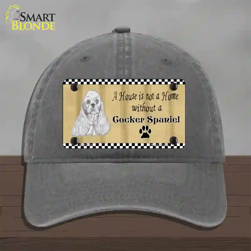 Pencil Sketch Cocker Spaniel Novelty License Plate Hat Unconstructed Cotton / Charcoal