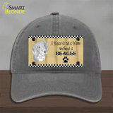 Pencil Sketch Beagle Novelty License Plate Hat Unconstructed Cotton / Charcoal