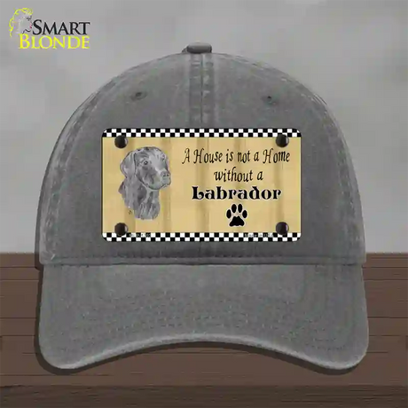 Pencil Sketch Labrador Novelty License Plate Hat Unconstructed Cotton / Charcoal