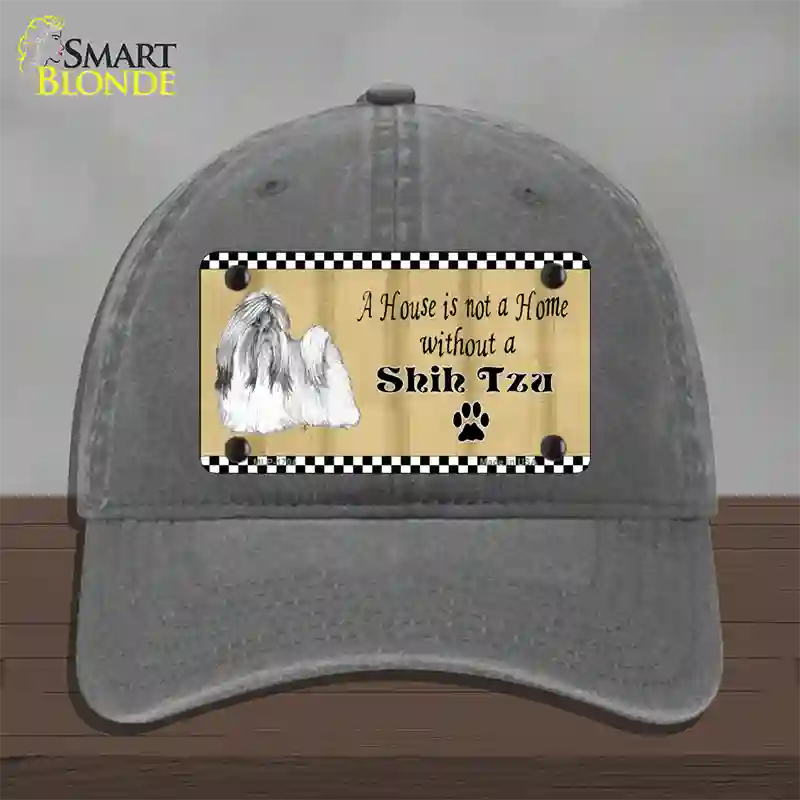 Pencil Sketch Shih Tzu Novelty License Plate Hat Unconstructed Cotton / Charcoal