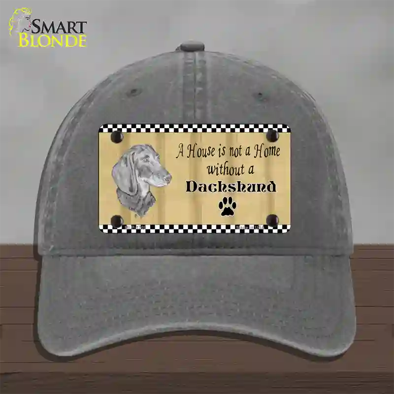 Pencil Sketch Dachshund Novelty License Plate Hat Unconstructed Cotton / Charcoal