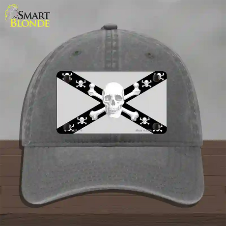 Skull Black & Silver Novelty License Plate Hat Unconstructed Cotton / Charcoal