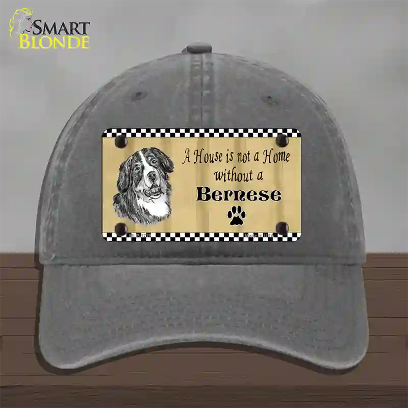 Pencil Sketch Bernese Novelty License Plate Hat Unconstructed Cotton / Charcoal