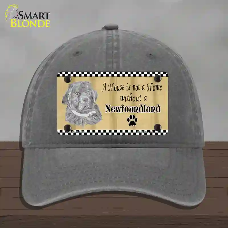 Pencil Sketch New Foundland Novelty License Plate Hat Unconstructed Cotton / Charcoal