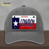 Cowboy Texas Novelty License Plate Hat Unconstructed Cotton / Charcoal