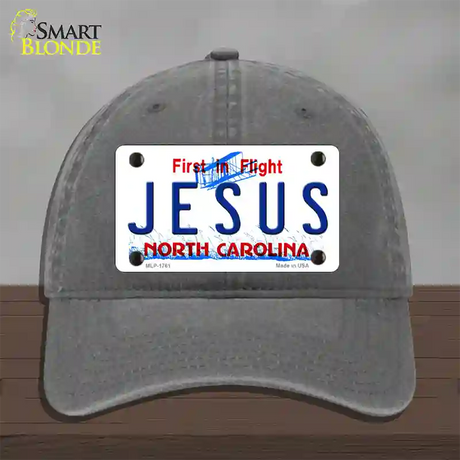 Jesus North Carolina Novelty License Plate Hat Unconstructed Cotton / Charcoal