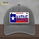 Native Texas Novelty License Plate Hat Unconstructed Cotton / Charcoal