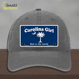 Carolina Girl Blue Novelty License Plate Hat Unconstructed Cotton / Charcoal