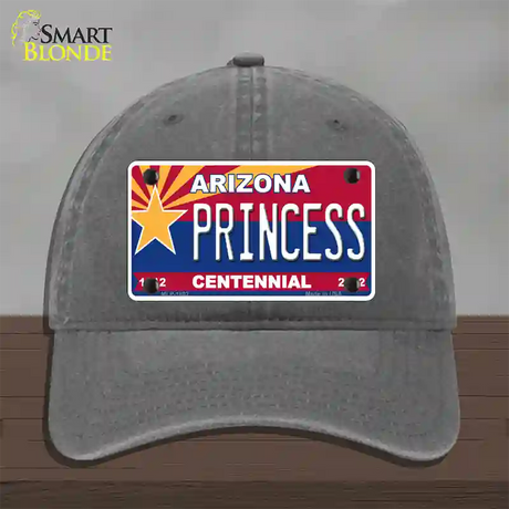 Arizona Centennial Princess Novelty License Plate Hat Unconstructed Cotton / Charcoal