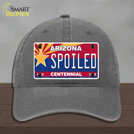 Arizona Centennial Spoiled Novelty License Plate Hat Unconstructed Cotton / Charcoal