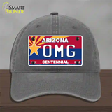 Arizona Centennial OMG Novelty License Plate Hat Unconstructed Cotton / Charcoal