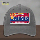 Arizona Centennial Jesus Novelty License Plate Hat Unconstructed Cotton / Charcoal