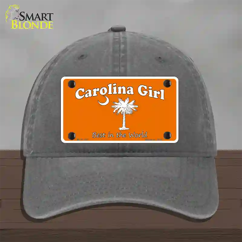 Carolina Girl Orange Novelty License Plate Hat Unconstructed Cotton / Charcoal