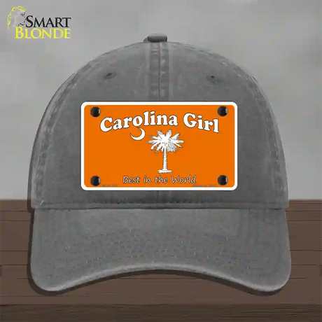 Carolina Girl Orange Novelty License Plate Hat Unconstructed Cotton / Charcoal