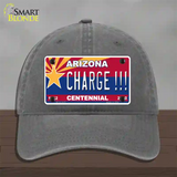 Arizona Centennial Charge Novelty License Plate Hat Unconstructed Cotton / Charcoal