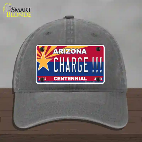 Arizona Centennial Charge Novelty License Plate Hat Unconstructed Cotton / Charcoal