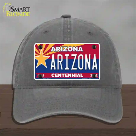 Arizona Centennial Arizona Novelty License Plate Hat Unconstructed Cotton / Charcoal