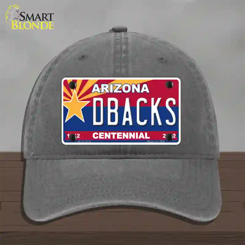 Arizona Centennial Dbacks Novelty License Plate Hat Unconstructed Cotton / Charcoal