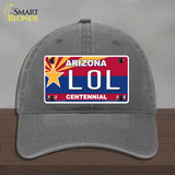 Arizona Centennial LOL Novelty License Plate Hat Unconstructed Cotton / Charcoal