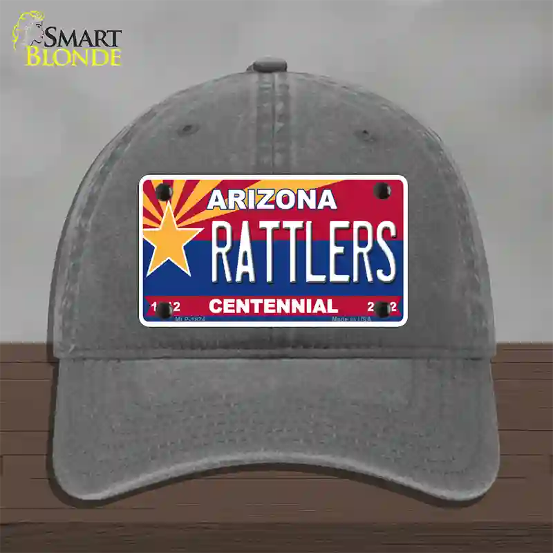 Arizona Centennial Rattlers Novelty License Plate Hat Unconstructed Cotton / Charcoal