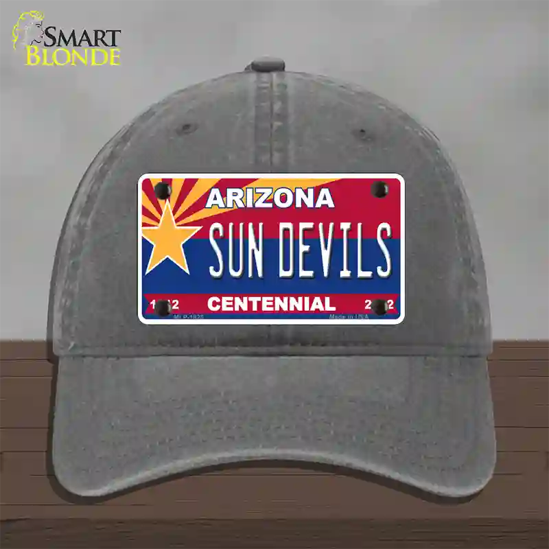 Arizona Centennial Sun Devils Novelty License Plate Hat Unconstructed Cotton / Charcoal