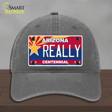 Arizona Centennial Really Novelty License Plate Hat Unconstructed Cotton / Charcoal